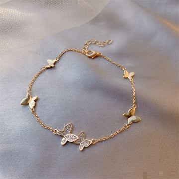 Bracelet for Women Light Luxury Fashion Crystal Butterfly Bracelet Sweet Girl Student Style Jewelry Accessories daiiibabyyy
